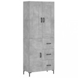 Cumpara ieftin Dulap inalt, gri beton, 69,5x34x180, lemn compozit