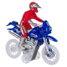 Motocicleta interactiva de jucarie, rosu/albastru, 14x5x12 cm foto