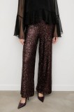 Answear.LAB pantaloni culoarea maro, lat, high waist