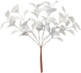 Crenguta decorativa argintie MagicHome pentru decoratiuni de Craciun, 17 cm