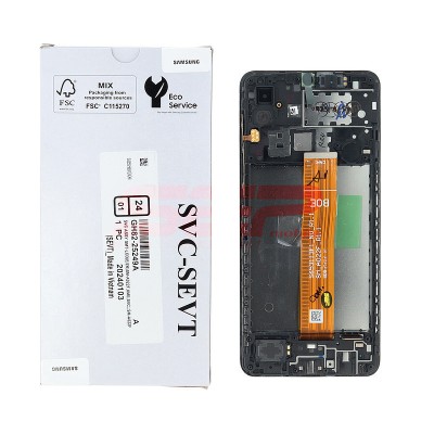 LCD+Touchscreen cu Rama Samsung Galaxy A02 / A022 BLACK Original Service Pack foto