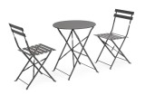 Cumpara ieftin Set mobilier gradina masa, 2 scaune otel gri charcoal Austin 41x46x80x44h1(x2); &oslash;60x71h