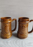 Pereche Halbe Bere Vintage - Ceramică Satu Mare (FS STAS) Anii '70-'80