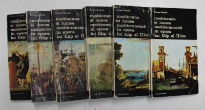 MEDITERANA SI LUMEA MEDITERANEANA IN EPOCA LUI FILIP AL II LEA - A , VOLUMELE I - VI de FERNAND BRAUDEL , 1985 foto