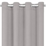 Draperie Decorativă, Poliester, Culoare Gri, Dimensiune 140x260cm, Inele 4cm, Oem