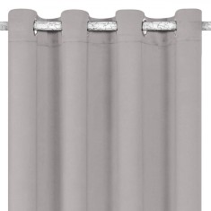 Draperie Decorativă, Poliester, Culoare Gri, Dimensiune 140x260cm, Inele 4cm