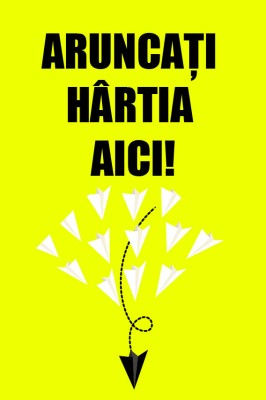 Sticker Indicator Arunca Hartia Aici foto