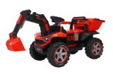 Cumpara ieftin Excavator + bascula electrica Kinderauto Bonet 60W 12V, Telecomanda, culoare Rosie