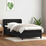vidaXL Pat box spring cu saltea, negru, 90x210 cm, catifea 3317849