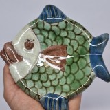 Farfurioara ceramica sub forma de peste - SEMNATA