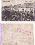 Bistrita - Nasaud - Piata-cenzura militara WWI, WK1,rara, Circulata, Printata