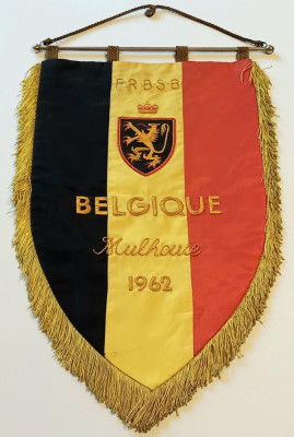Fanion brodat (vechi - 1962) - Federatia de Baschet din BELGIA foto