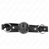 Kink Collar &amp; Gag-Gag Minge Neagră 4.5 cm Model 1 63.5 X 2 cm