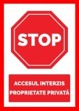 Placuta stop accesul interzis proprietate privata