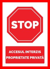 Placuta stop accesul interzis proprietate privata foto