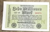 BNKSTR02DE Bancnotă Germania 10 Milioane Mărci 22 August 1923, Stare XF (Aproape Impecabilă, Margini Intacte, Serie Roșie)