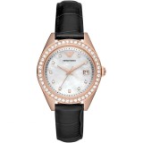Ceas Dama Emporio Armani Leo AR11505, Inox 36mm, Curea Piele Naturala, Quartz, Analog, Cristal Mineral, Rezistent Apa 5ATM