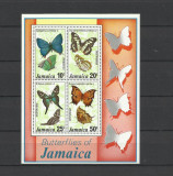 JAMAICA 1978 FAUNA INSECTE FLUTURI, Nestampilat