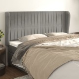 VidaXL Tăblie de pat cu aripioare gri deschis 163x23x118/128cm catifea 3118248