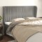 vidaXL Tăblie de pat cu aripioare gri deschis 183x23x118/128cm catifea 3118254
