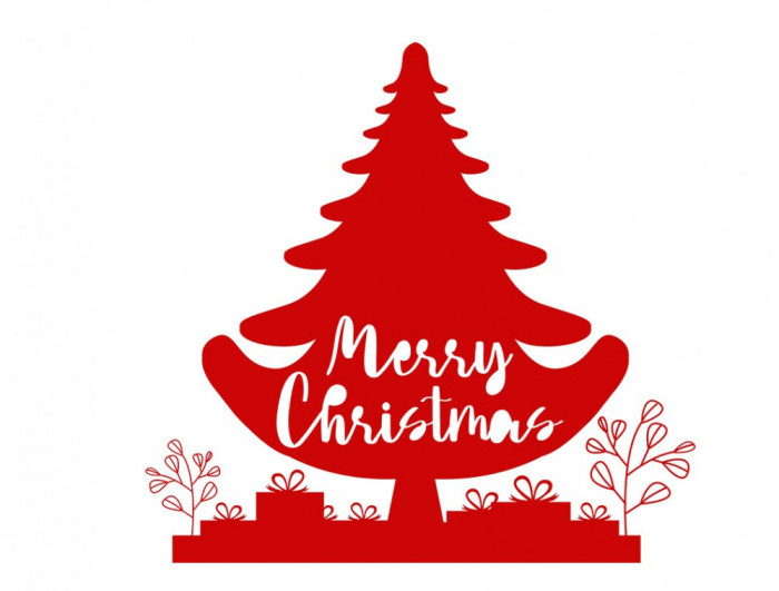 Sticker decorativ, Merry Christmas , Rosu, 60 cm, 4917ST-1