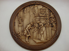 TABLOU / APLICA CERAMICA CU MODEL IN RELIEF - CARL SPITZWEG foto