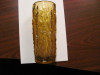 PVM - Vaza sticla galbena / cristal veche superba groasa in carne H = 23 cm