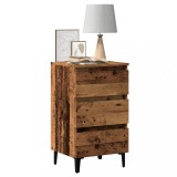 VidaXL Noptieră cu picioare metalice, lemn vechi, 40x35x69 cm