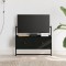 Gossi dulap tv montat pe perete, negru, 60,5x30x51 cm, lemn prelucrat