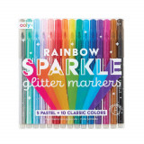 Carioci cu sclipici Rainbow Sparkle, set de 15