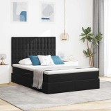Cumpara ieftin Pat cu LED si saltea Negru 140 x 200 cm Catifea