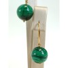 Cercei Argint 925 placat aur, Special Plus, Balance cu Malachit 12mm, 3.2cm, Cutie Cadou, Bijuterii Made in Italy