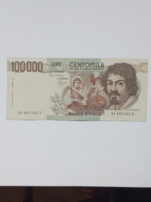 bancnota 100000 lire 1983 seria KF 057163 C - 210 lei foto