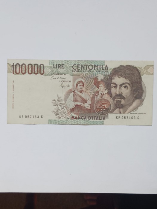 bancnota 100000 lire 1983 seria KF 057163 C - 210 lei
