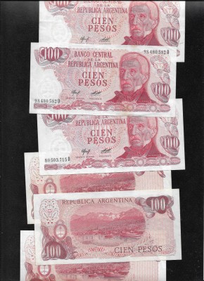 Argentina 100 pesos 1976(78) VF-XF pret pe bucata foto