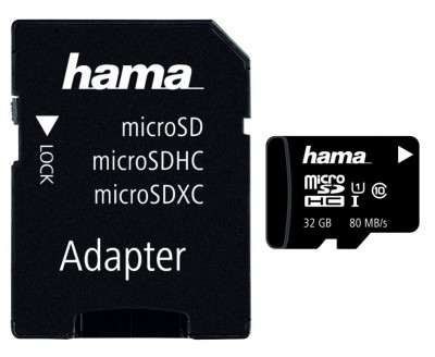 Card memorie Hama microSDHC 32GB clasa 10 + adaptor SD foto