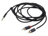 Cablu Jack 3,5mm la RCA x2, 2m, placare aurit, textil