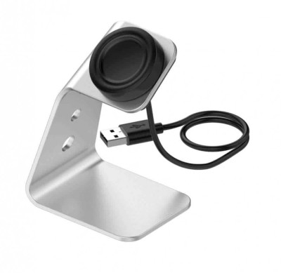 Incarcator dock Edman pentru Samsung Galaxy Watch Active 1/2/3, Galaxy Watch 3/4/5, suport magnetic, incarcator ceas, Silver foto