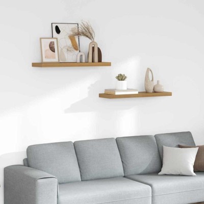 vidaXL Raft de perete 2 pcs Maro 80 x 23,5 x 4 cm Lemn compozit 42019951 foto