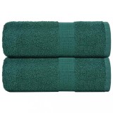 vidaXL Prosoape de baie, 2 buc. FROGN, verde, 30x30 cm, 100% bumbac