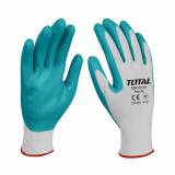 Manusi de protectie - nitril + textil Gri + Verde TOTAL TSP12101