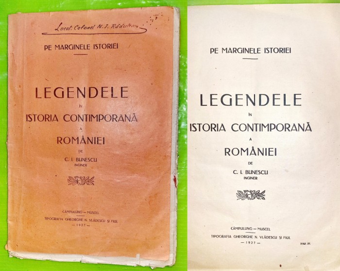 F912-I-Editie veche 1924-Pe Marginile Istoriei-Legendele in Istoria Contemporana