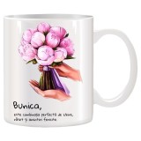 Cana alba personalizata cu mesaj pentru Bunica, INOVATIX&reg;. 330ml