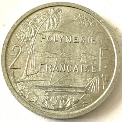 POLINEZIA FRANCEZA 2 FRANCS 1965 foto