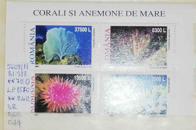 2001 Corali și Anemone de mare Bl.318 LP1570 MNH Pret 2,4+1 Lei foto