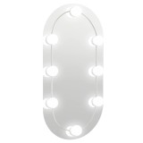Cumpara ieftin Oglinda cu lumini LED, 60x30 cm, sticla, oval