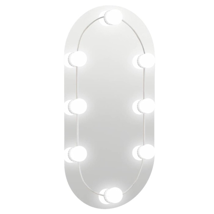 Oglinda cu lumini LED, 60x30 cm, sticla, oval