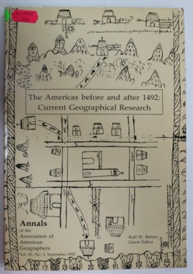 THE AMERICAS BEFORE AND AFTER 1492 : CURRENT GEOGRAPHICAL RESEARCH , SEPTEMBER , 1992 foto