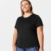 Tricou Fitness Cardio Plus Size 120 L Negru Damă, Domyos