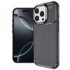 Husa Techsuit Carbon Fiber Neagra pentru Apple iPhone 16 Pro, protectie socuri, slim